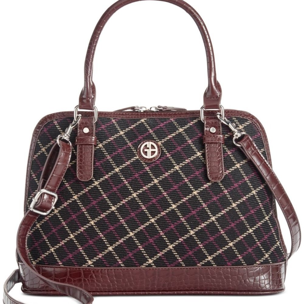 Giani Bernini Plaid Croco Dome Satchel